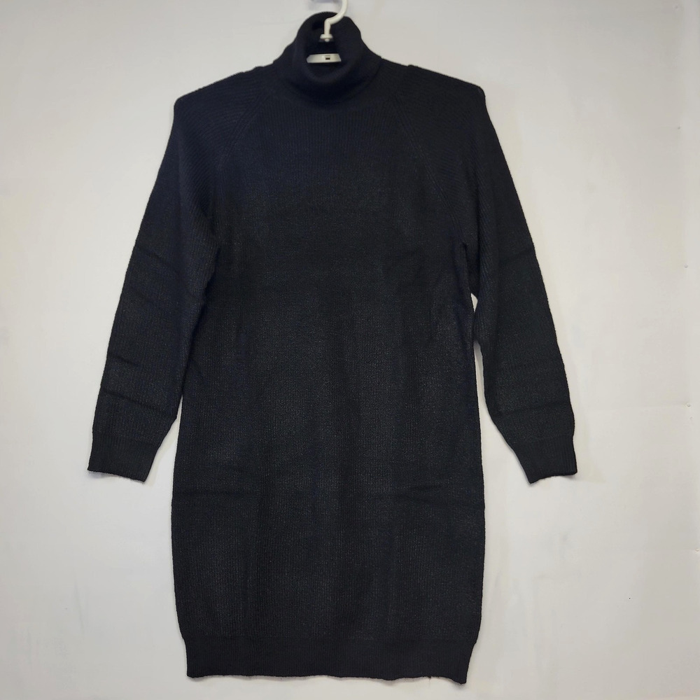 PrettyLittleThing Sweater Dress Womens Plus XL Black Turtleneck Knit Long Sleeve